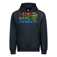 Navy merry happy chrismukkah Urban Hoodie - FaDigitalArtStudio