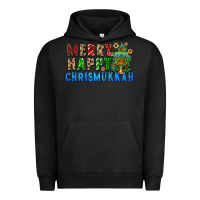 Pigment Black merry happy chrismukkah Urban Hoodie - FaDigitalArtStudio