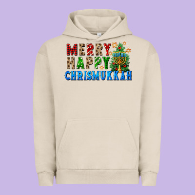 Merry Happy Chrismukkah Urban Hoodie Designed By Fadigitalartstudio