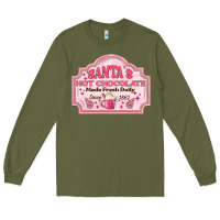 Army Green santas hot chocolate Long Sleeve Tee - MaliasSmallBusiness