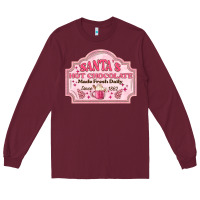 Burgundy santas hot chocolate Long Sleeve Tee - MaliasSmallBusiness
