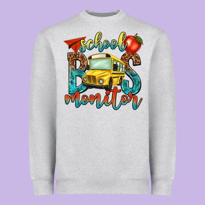 School Bus Monitor Heavyweight Sweatshirt Designed By Nancycooperartshop