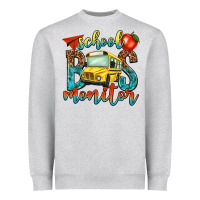 Heather Grey school bus monitor Heavyweight Sweatshirt - NancyCooperArtShop