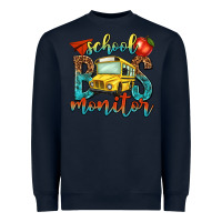 Navy school bus monitor Heavyweight Sweatshirt - NancyCooperArtShop