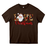 Chocolate Brown Love Christmas Santa Heavy Core Tee - JahusDesignShop