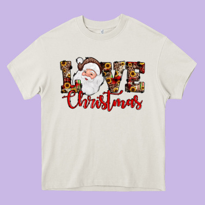 Love Christmas Santa Heavy Core Tee Designed By Jahusdesignshop