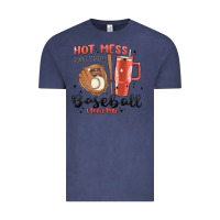 Vintage Denim hot mess always stressed baseball mama stanley cup Vintage Tee - MaliasSmallBusiness