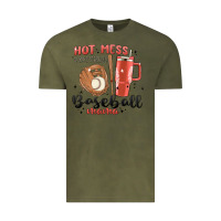 Vintage Olive hot mess always stressed baseball mama stanley cup Vintage Tee - MaliasSmallBusiness