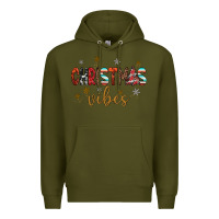 Army Green christmas vibes Premium Hoodie - JahusDesignShop