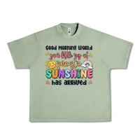 Oil Green good morning world your little ray of sarcastic Urban Heavy Tee - MaliasSmallBusiness