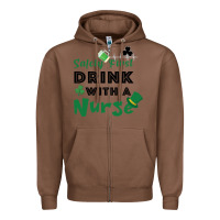 Chestnut Safety First Drink With A Nurse Zipper Hoodie - Bettercallsaul