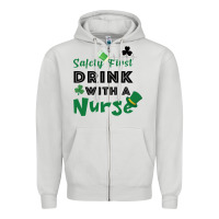 Dove Grey Safety First Drink With A Nurse Zipper Hoodie - Bettercallsaul