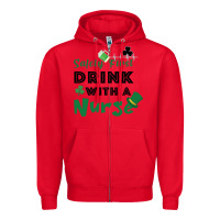 Red Safety First Drink With A Nurse Zipper Hoodie - Bettercallsaul