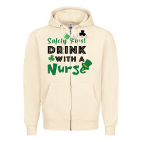 Sandshell Safety First Drink With A Nurse Zipper Hoodie - Bettercallsaul