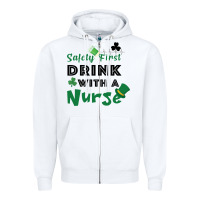 White Safety First Drink With A Nurse Zipper Hoodie - Bettercallsaul