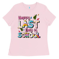 Bubblegum Pink happy last day of school Ladies Tee - JahusDesignShop