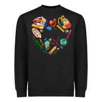 Black teacher heart custom Heavyweight Sweatshirt - NancyCooperArtShop