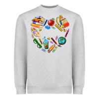 Heather Grey teacher heart custom Heavyweight Sweatshirt - NancyCooperArtShop