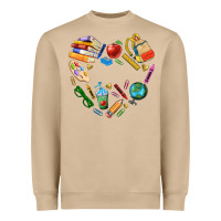 Teacher Heart Custom Heavyweight Sweatshirt | Teevron