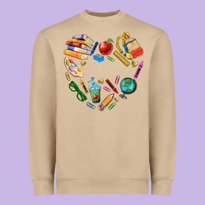 Teacher Heart Custom Heavyweight Sweatshirt Designed By Nancycooperartshop