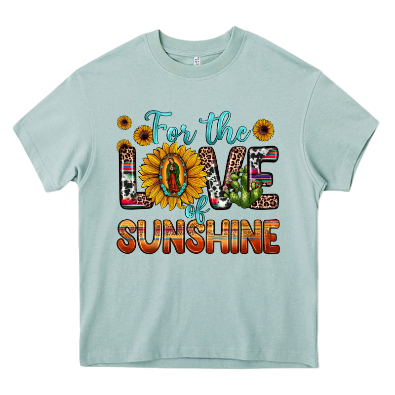 For The Love Of Sunshine Sunflower Our Lady Of Guadalupe Heavy Core Tee by JahusDesignShop | Teevron