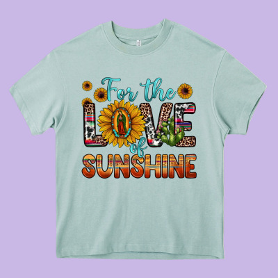 For The Love Of Sunshine Sunflower Our Lady Of Guadalupe Heavy Core Tee Designed By Jahusdesignshop
