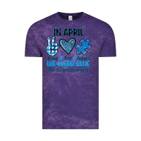 Cloud Purple in april we wear blue Vintage Tee - JahusDesignShop