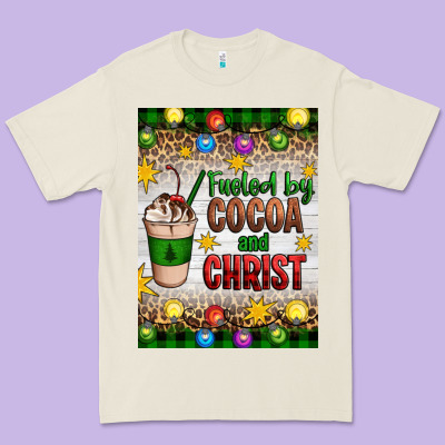 Christmas Fueled By Cocoa And Christ Premium Tee Designed By Artiststas