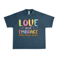 Midnight Navy love and embrace every version of you Urban Heavy Tee - MaliasSmallBusiness