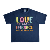 Navy love and embrace every version of you Urban Heavy Tee - MaliasSmallBusiness