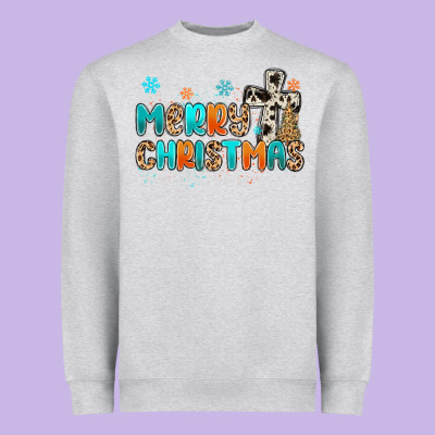 Western Merry Christmas Heavyweight Sweatshirt Designed By Maliassmallbusiness