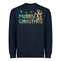 Navy western merry christmas Heavyweight Sweatshirt - MaliasSmallBusiness