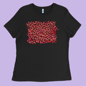 Pink Leopard Background Ladies Tee Designed By Ranaportraitstore