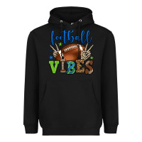 Black Football vibes green and blue Heavyweight Hoodie - HowdyJamesFarm