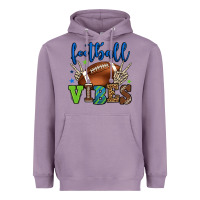 Lavender Football vibes green and blue Heavyweight Hoodie - HowdyJamesFarm