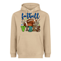 Mushroom Football vibes green and blue Heavyweight Hoodie - HowdyJamesFarm