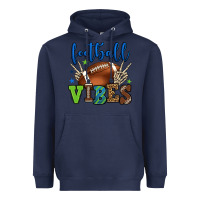 Navy Football vibes green and blue Heavyweight Hoodie - HowdyJamesFarm