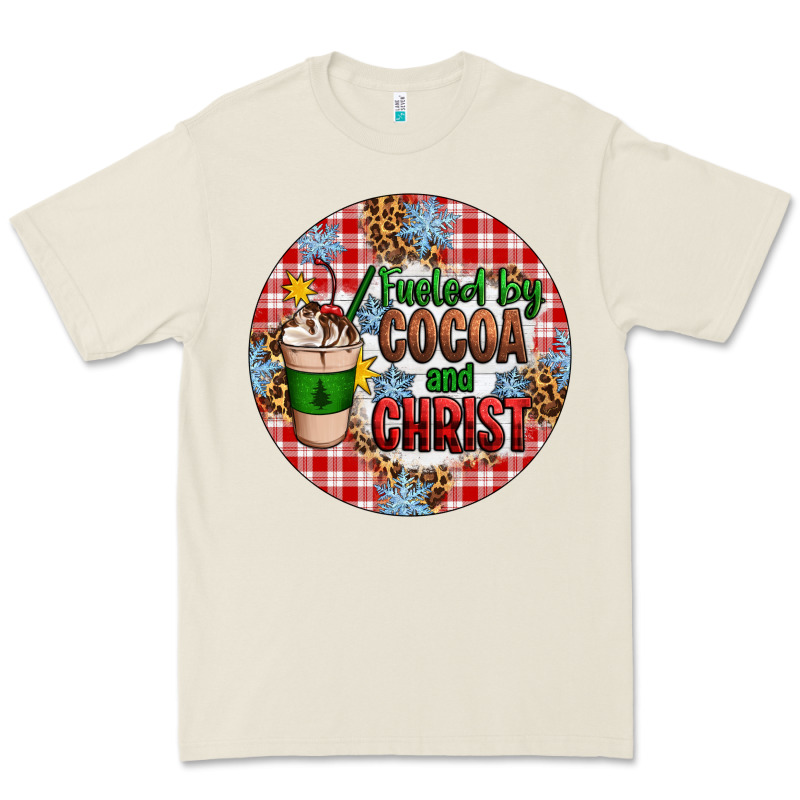 Christmas Fueled By Cocoa And Christ Ornament Premium Tee by Artiststas | Teevron