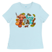 Baby Blue hay fall heifer Ladies Tee - AdoDesignShop