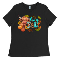 Black hay fall heifer Ladies Tee - AdoDesignShop