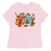 Bubblegum Pink hay fall heifer Ladies Tee - AdoDesignShop
