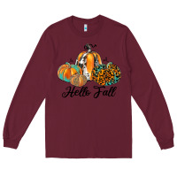 Burgundy hello fall Long Sleeve Tee - JahusDesignShop