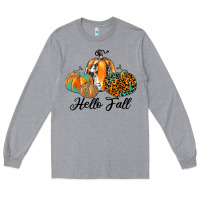Heather Grey hello fall Long Sleeve Tee - JahusDesignShop
