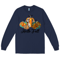 Navy hello fall Long Sleeve Tee - JahusDesignShop