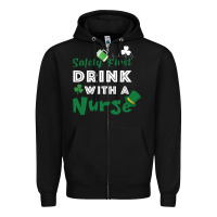Black Safety First Drink With A Nurse Zipper Hoodie - Bettercallsaul