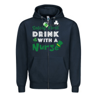 Navy Safety First Drink With A Nurse Zipper Hoodie - Bettercallsaul