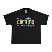 Black created with a purpose Urban Heavy Tee - MaliasSmallBusiness