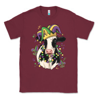 Burgundy mardi gras cow Classic Tee - MaliasSmallBusiness