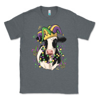 Charcoal Heather mardi gras cow Classic Tee - MaliasSmallBusiness
