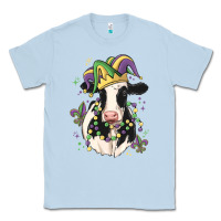 Dusty Blue mardi gras cow Classic Tee - MaliasSmallBusiness